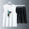 Men's Tank Top Sets 2026 Summer Quick drying seaside  running Tracksuit men beach 2 piece set oversize Breathable sports