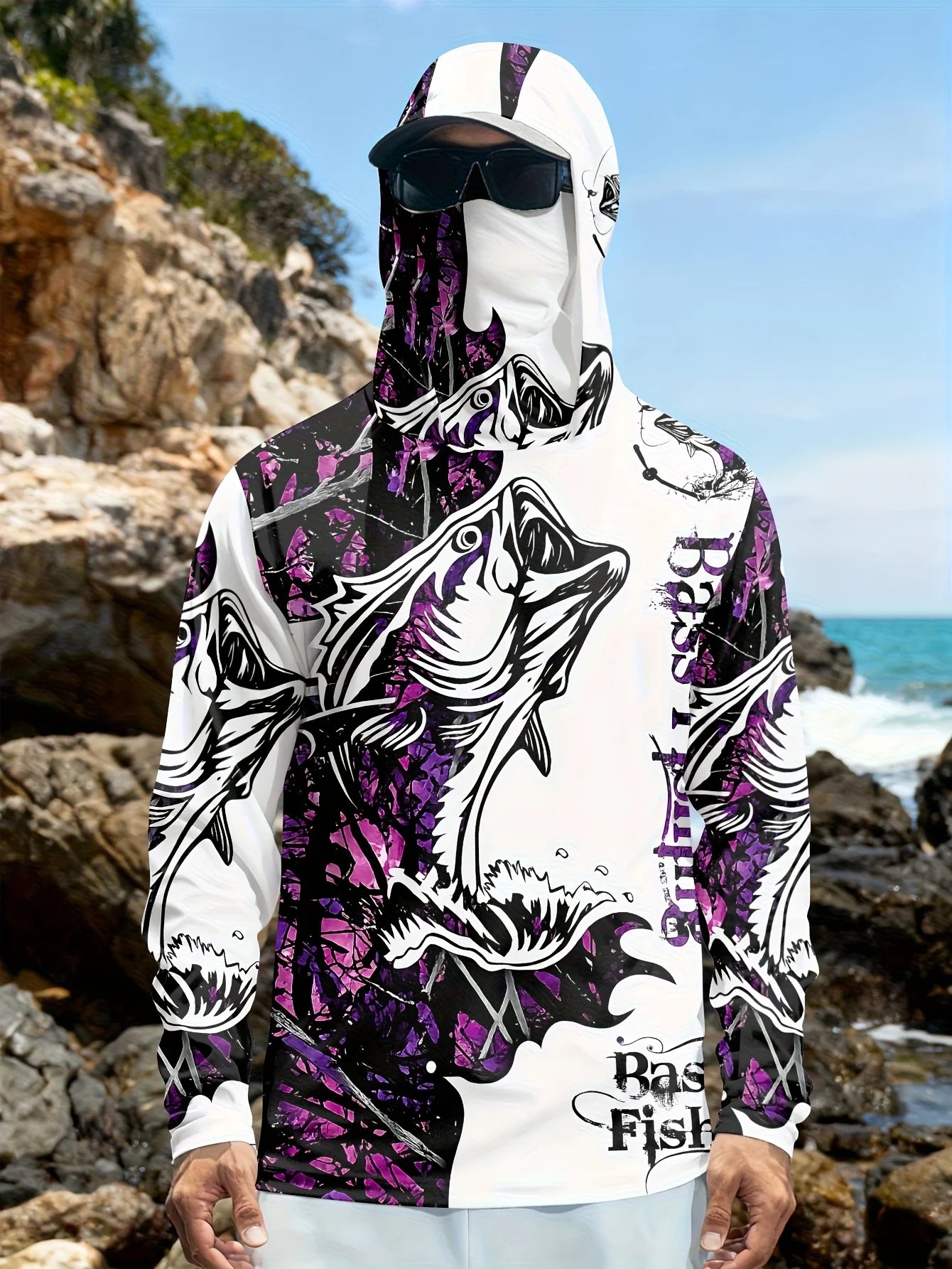 Fishing hooded sweatshirt for men long-sleeved sun protection shirt hunting sport shirt sun protection fishing beach top
