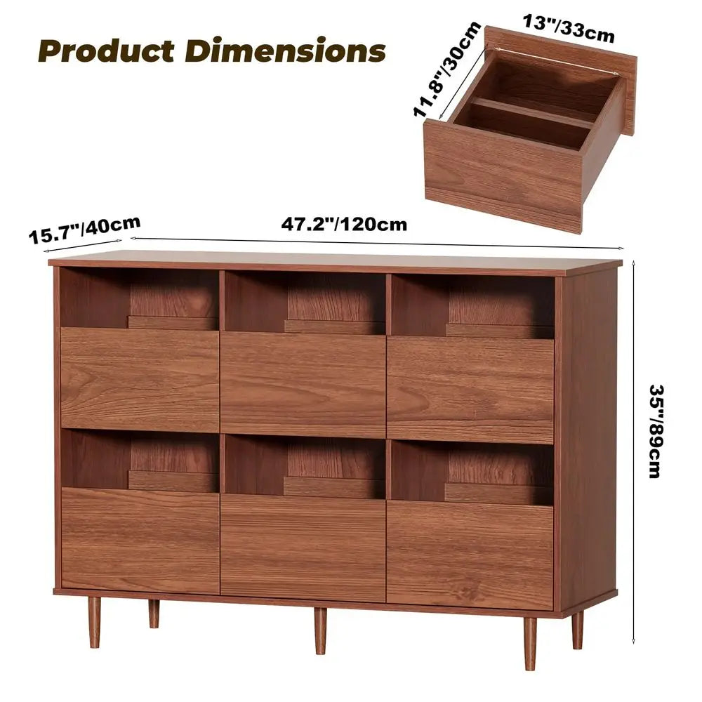 47.2 Large Record Player Stand, 7 10 12 Vinyl Record Storage Cabinet, Mid Century Turntable Stand, Vinyl Record Holder, Media C