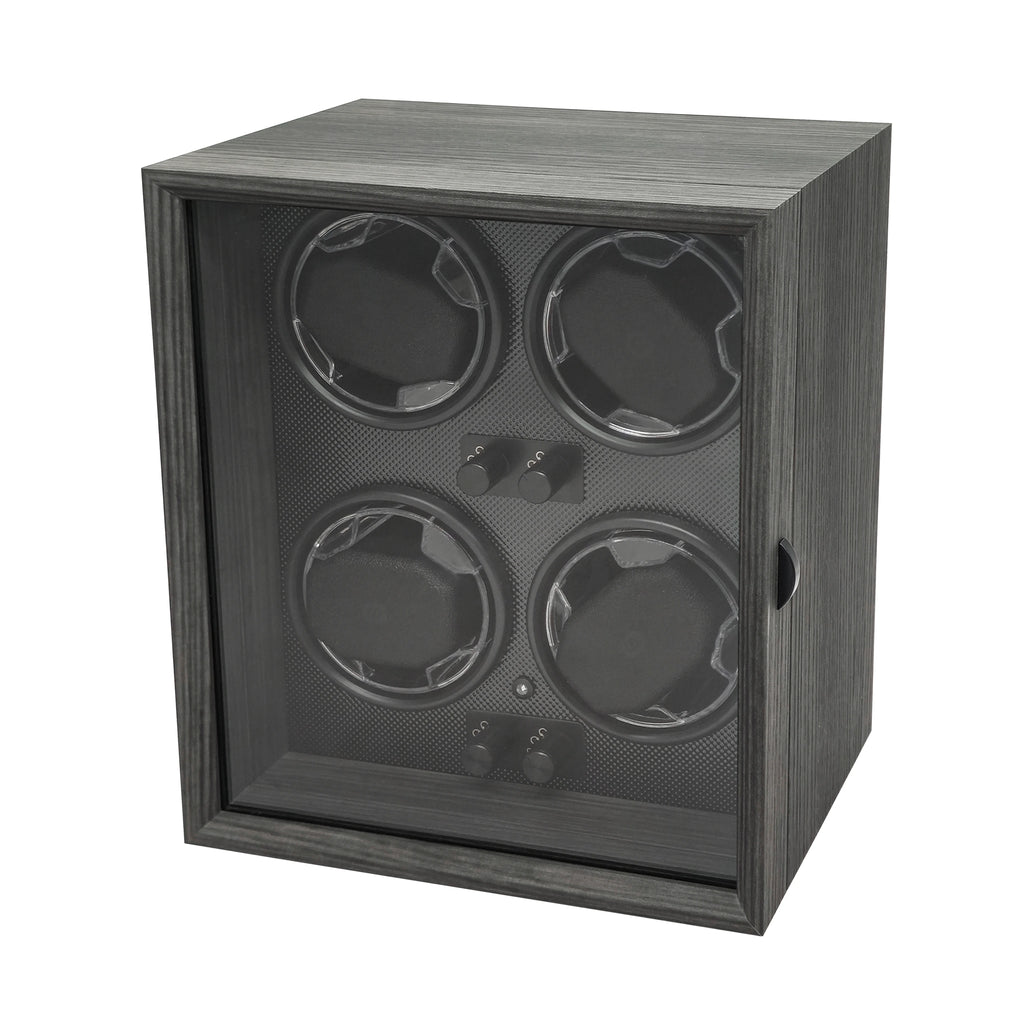 Watch Display Luxury Black Walnut Grain 2 4 Slot Rotating Stop Open Function Watch Winder Storage Box With Active Muting