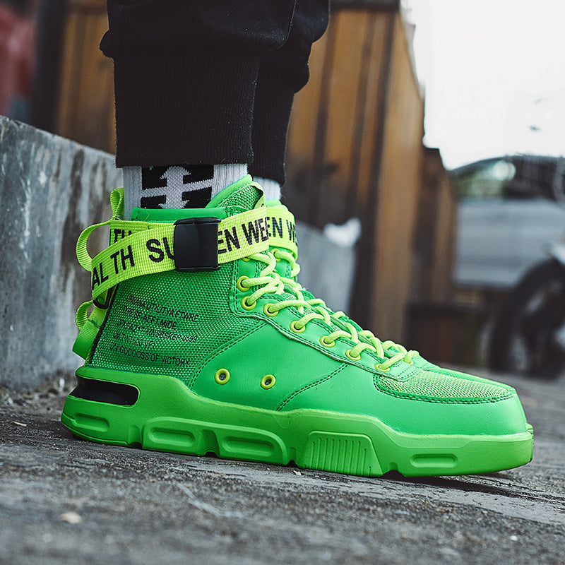 Men's Air Force 1 High-top Sneakers in Orange and Green