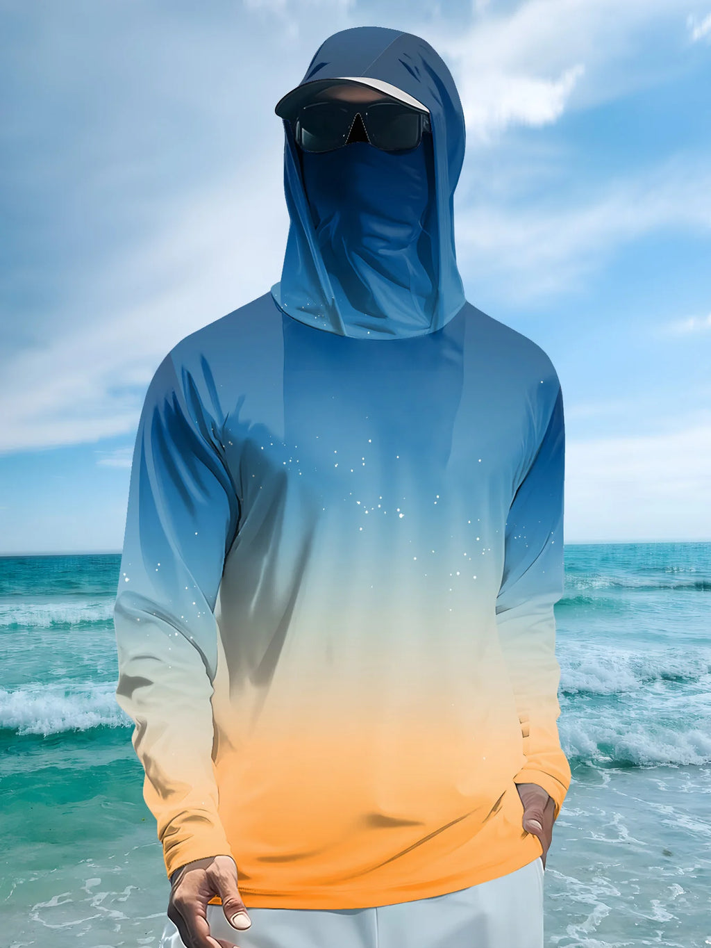 2026 Summer Best-selling Men's Long-Sleeved Shirt for Outdoor Leisure Sport Comfortable and Soft Simple Gradient Pattern Print