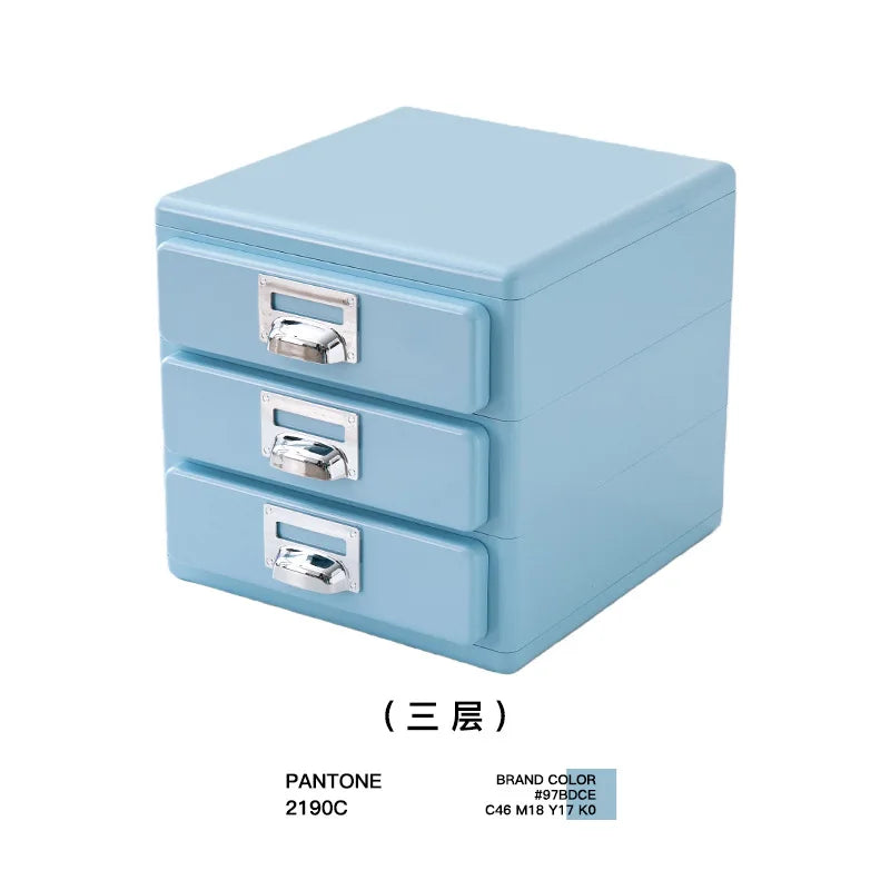 Retro multi-layer chest of drawers, designer desktop office file storage box