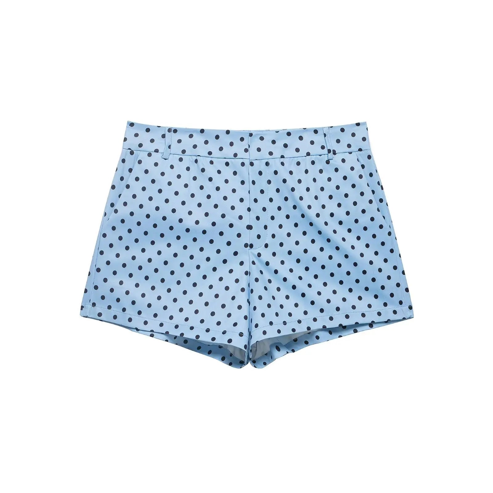 Cross-border European and American Women's Clothing AliExpress Bestseller Fashion Polka Dot Peffle-tulle Coat + Mini Shorts Set