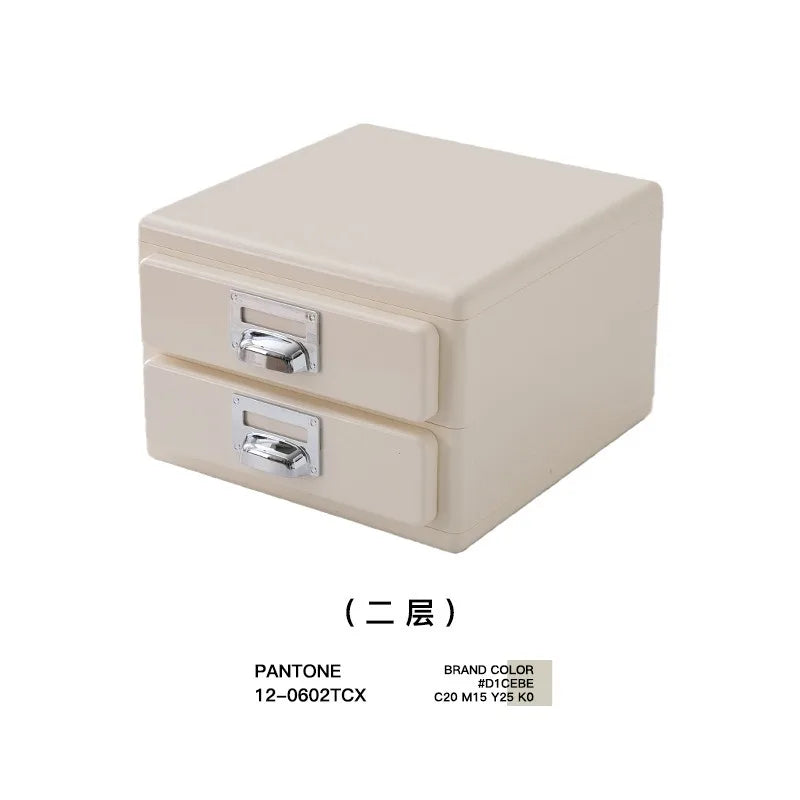 Retro multi-layer chest of drawers, designer desktop office file storage box