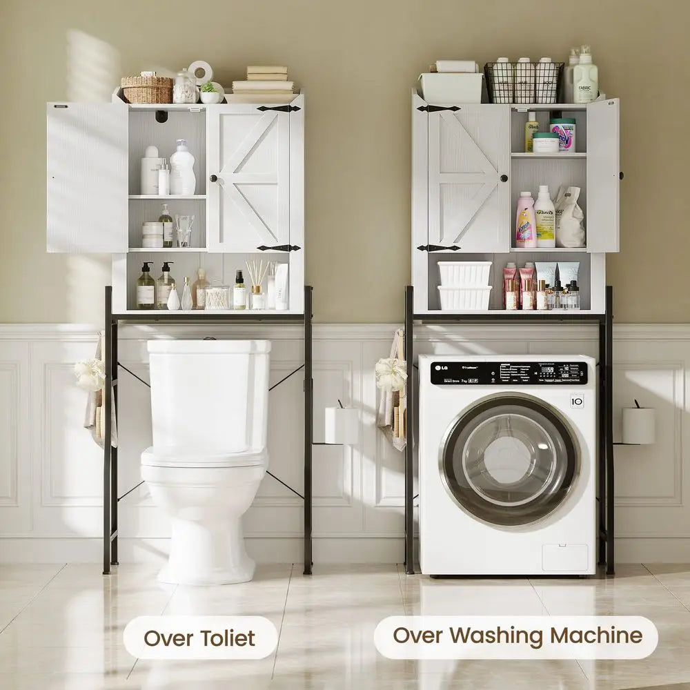 Over The Toilet Storage Cabinet, Over Toilet Organizer with 2Door amp Metal Stand, Bathroom Organizers and Storage with Adjusta
