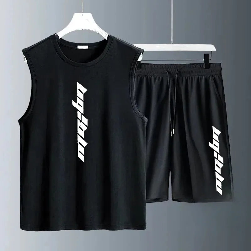 Men's Tank Top Sets 2026 Summer Quick drying crewneck Breathable running seaside oversize sports suits  jogging suit beach