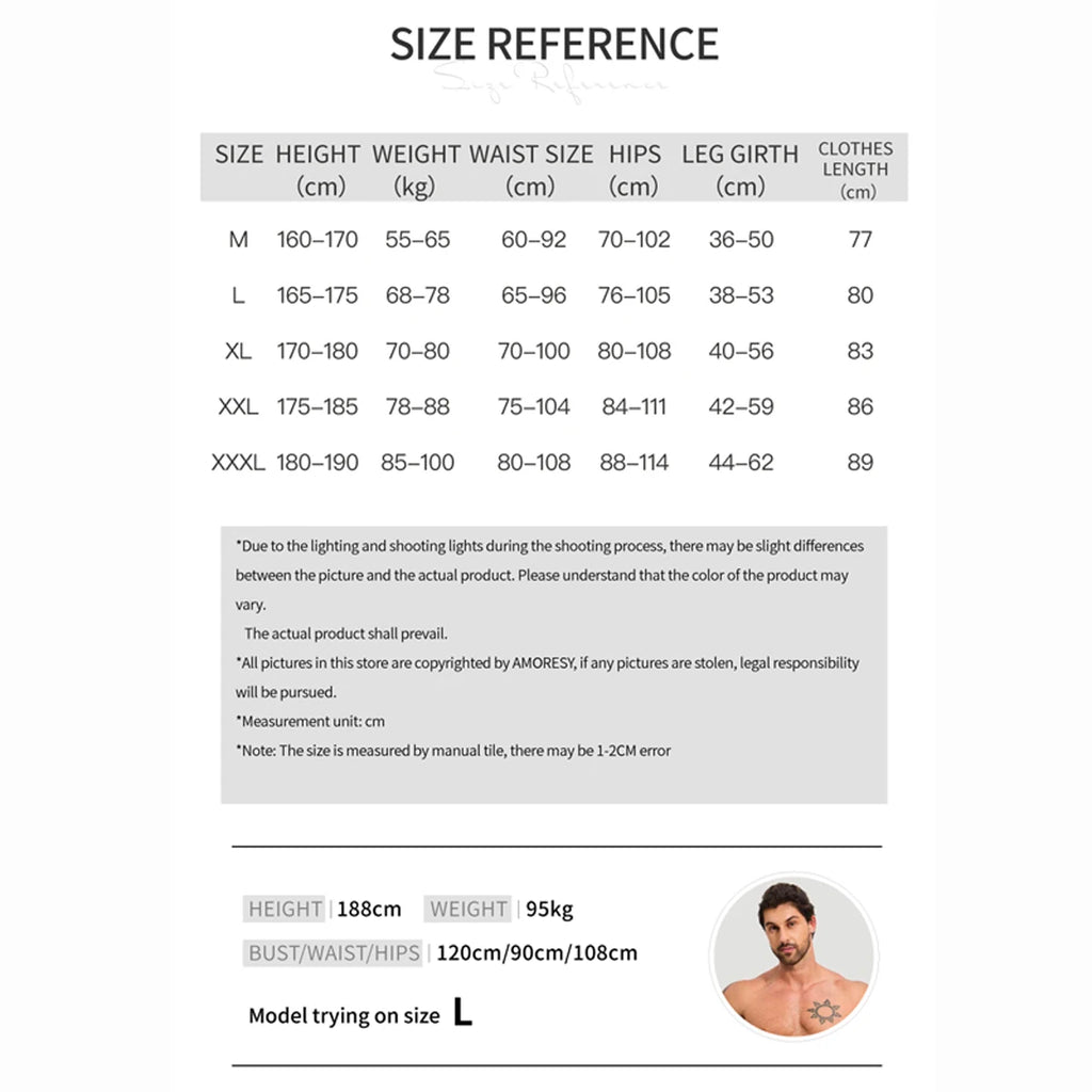 AMORESY Octavian Men Glossy Elastic Spandex Cycling Fitness Gymnastic Fitness Tracksuits Jumpsuits Activewear Bodysuits Swimwear