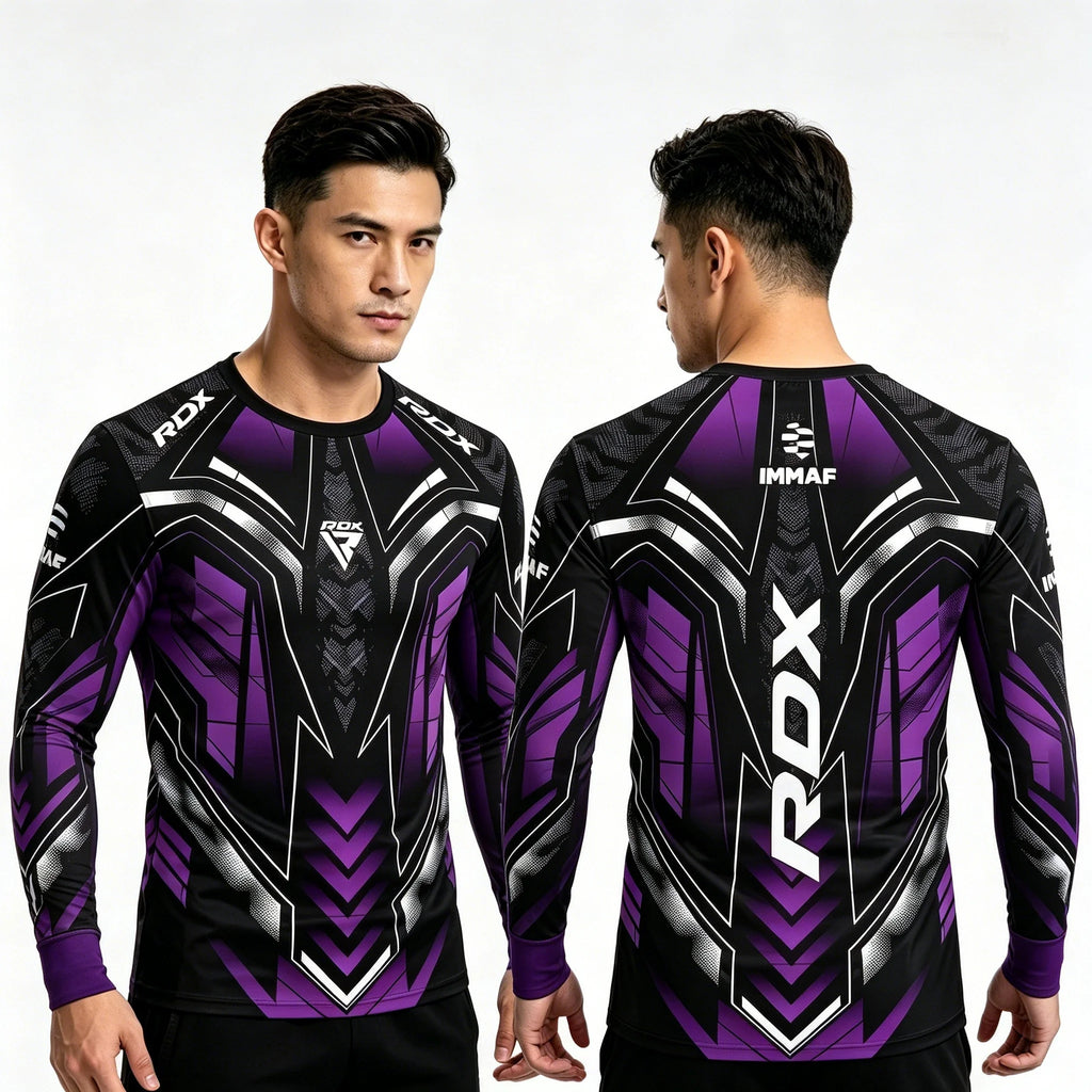 Long-Sleeve Compression Shirt for MMA Boxing Training, Quick-Dry & Breathable Fight Gear