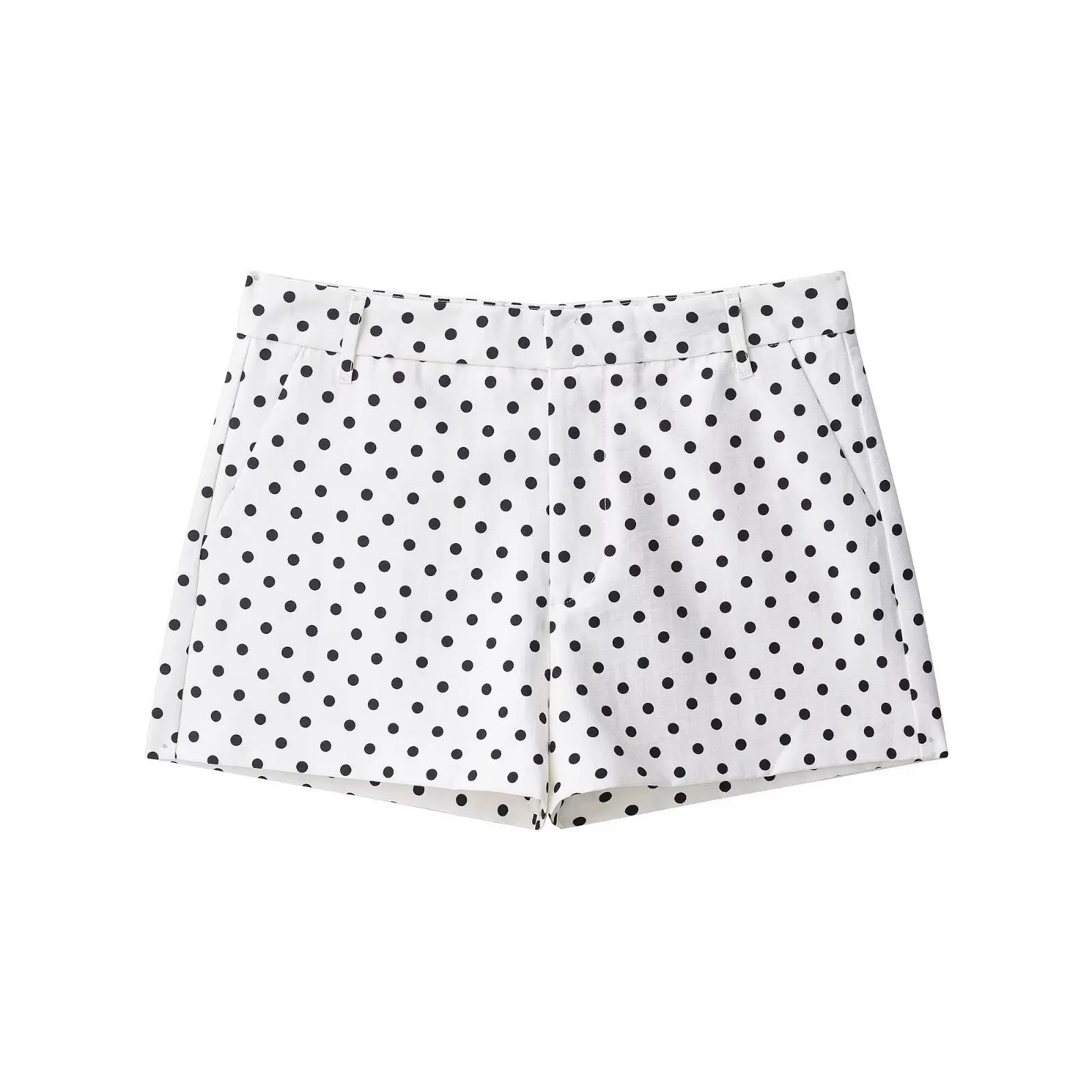 Cross-border European and American Women's Clothing AliExpress Bestseller Fashion Polka Dot Peffle-tulle Coat + Mini Shorts Set