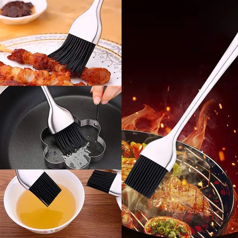 Silicone BBQ Brush with Stainless Steel Handle