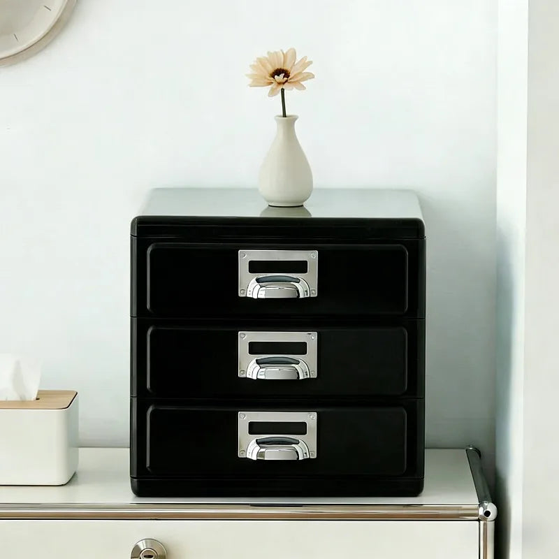 Retro multi-layer chest of drawers, designer desktop office file storage box