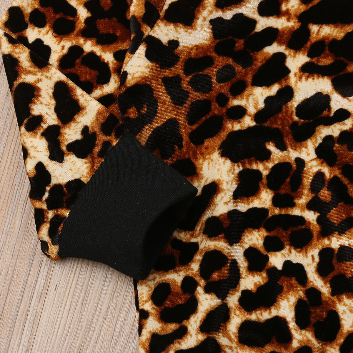 Coral Velvet Leopard Print T-Shirt and Pants Set