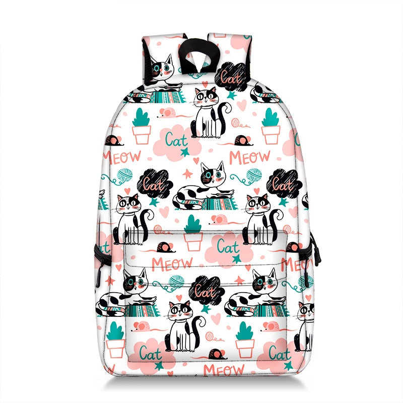 Cute Cat All-Print Creative Fashion Backpack
