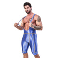 AMORESY Octavian Men Glossy Elastic Spandex Cycling Fitness Gymnastic Fitness Tracksuits Jumpsuits Activewear Bodysuits Swimwear