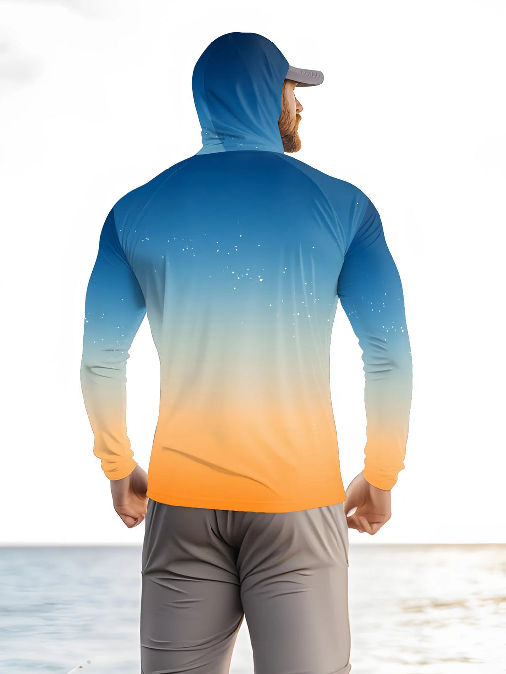 2026 Summer Best-selling Men's Long-Sleeved Shirt for Outdoor Leisure Sport Comfortable and Soft Simple Gradient Pattern Print