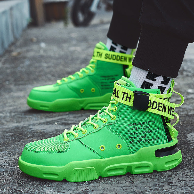 Men's Air Force 1 High-top Sneakers in Orange and Green