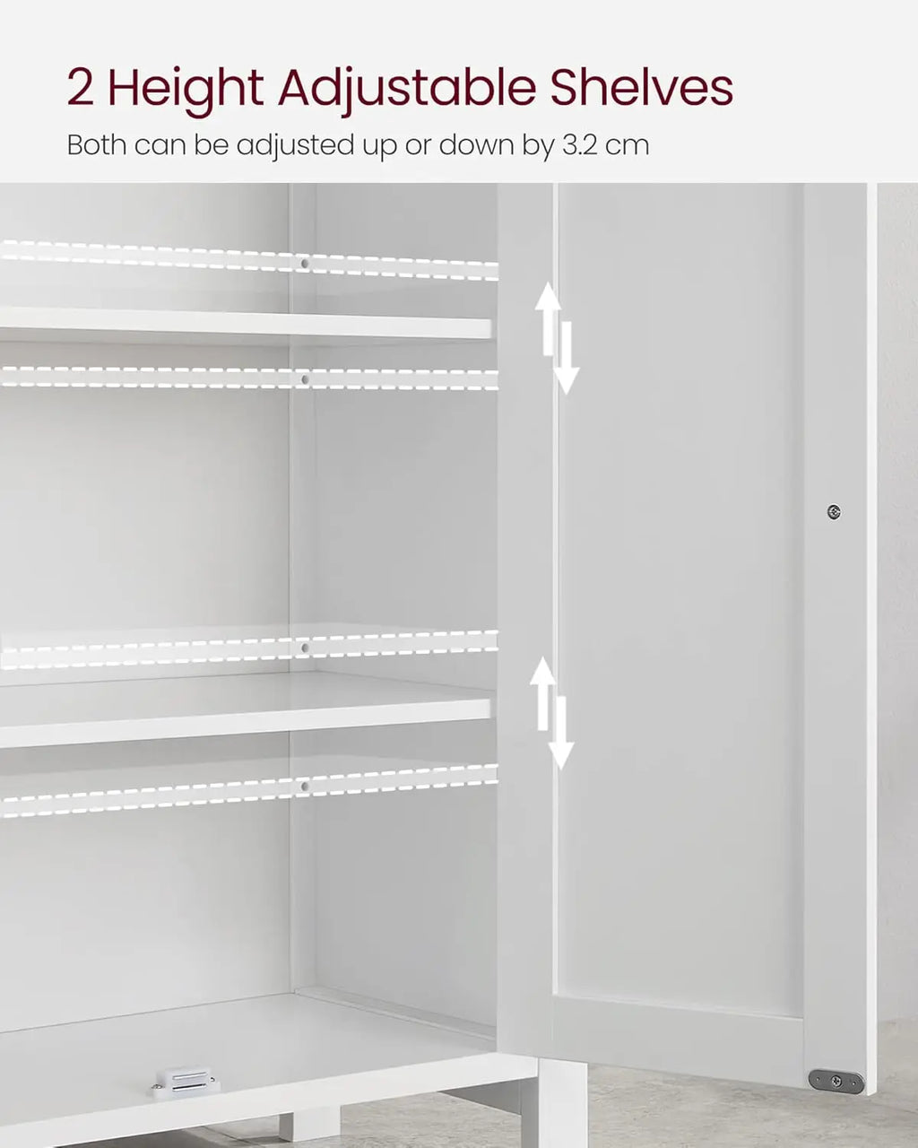 Floor Storage Cabinet with 2 Adjustable Shelves, Freestanding for Bathroom Living Room Kitchen, 11.8x23.6x31.5 Inches, Cloud