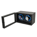 Watch Display Luxury Black Walnut Grain 2 4 Slot Rotating Stop Open Function Watch Winder Storage Box With Active Muting