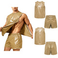 Men Waterproof Sweat 2 Piece Set Tank Top and Side Button Boxer Shorts Adaptive Clothing Quick Dry Breathable for Special Needs