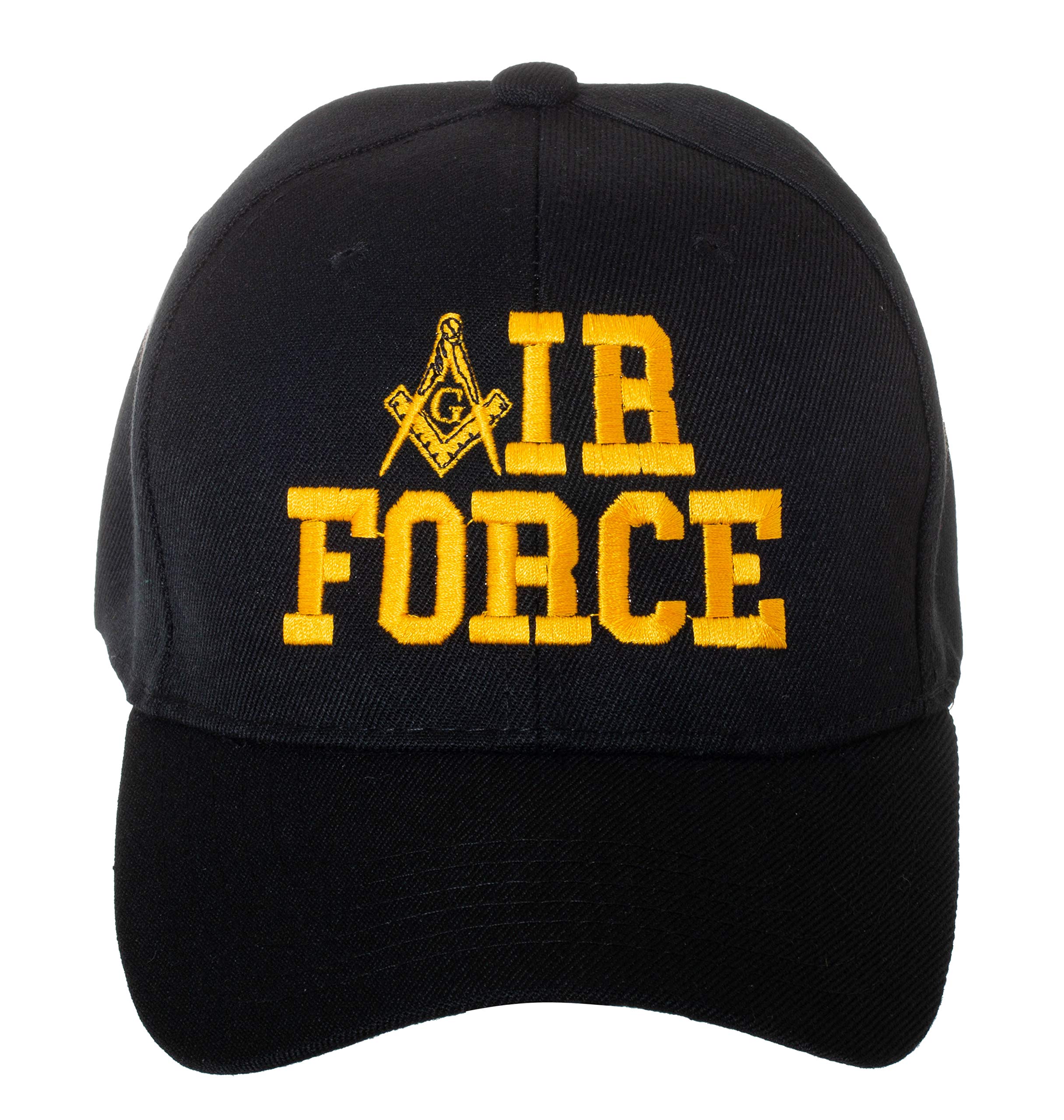 Artisan Owl US Air Force Masonic Square & Compass Embroidered Adjustable Baseball Cap (Black)