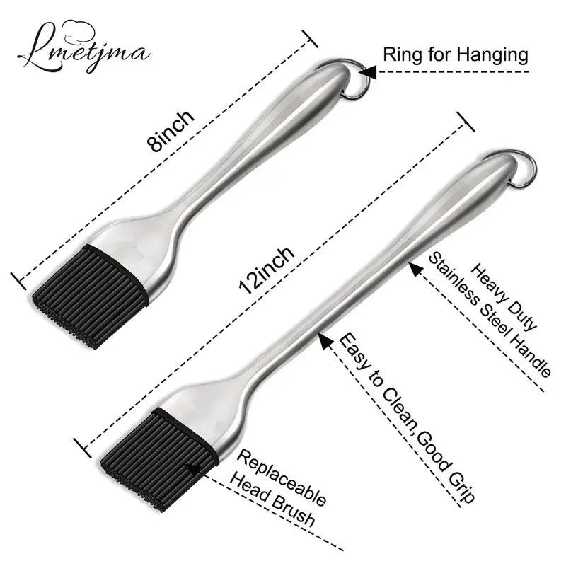 Silicone BBQ Brush with Stainless Steel Handle