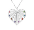 Heart Pendant with Birthstone Engraving Necklace