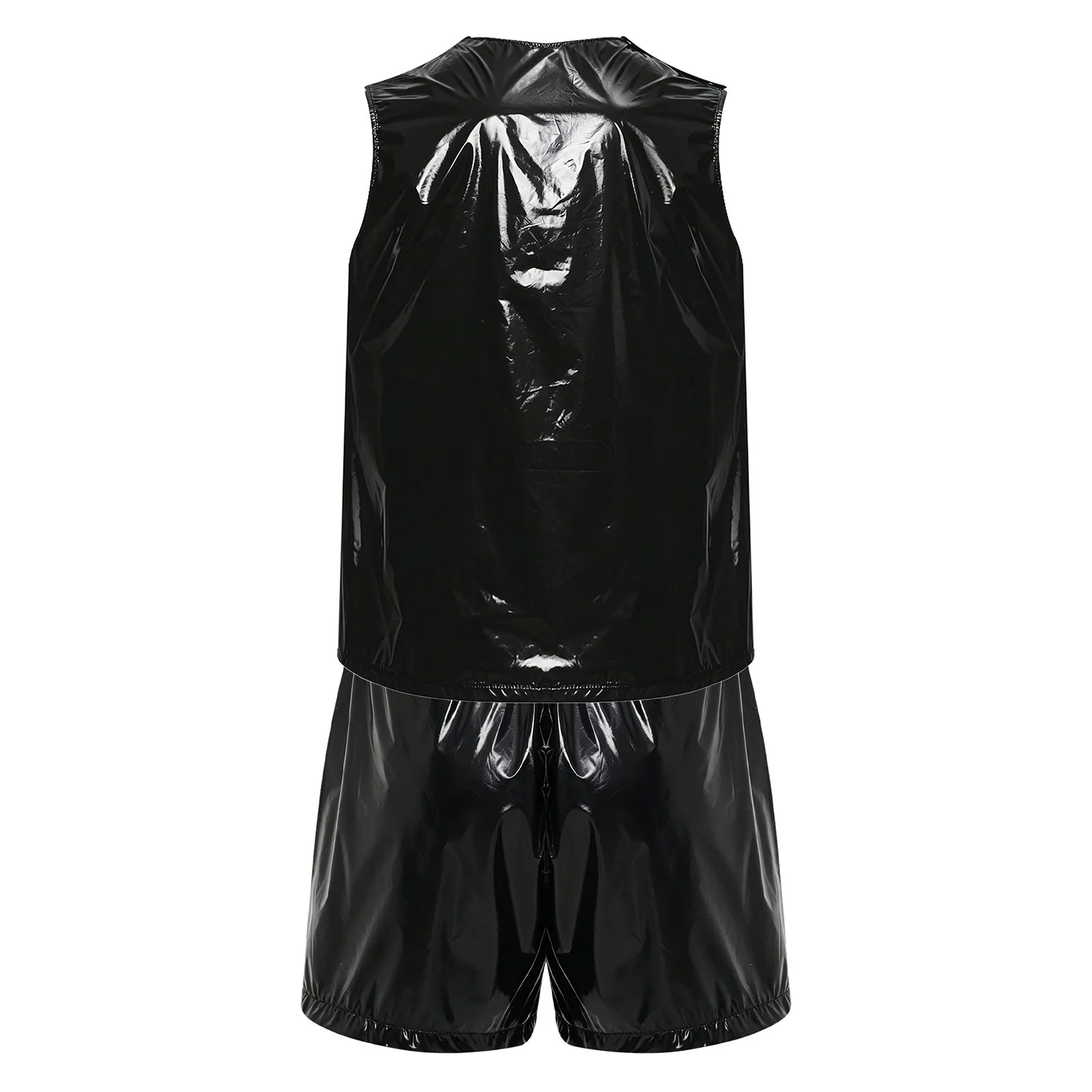 Mens Waterproof Sweat Tracksuit Tank Tops And Sides Buttons Boxer Shorts Two Pieces Outfit Special Needs Adaptive Clothing