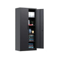 61" Black Pantry Storage Cabinet, Kitchen Pantry Cabinet with Acrylic Glass Doors and Shelves, with Adjustable Leveling