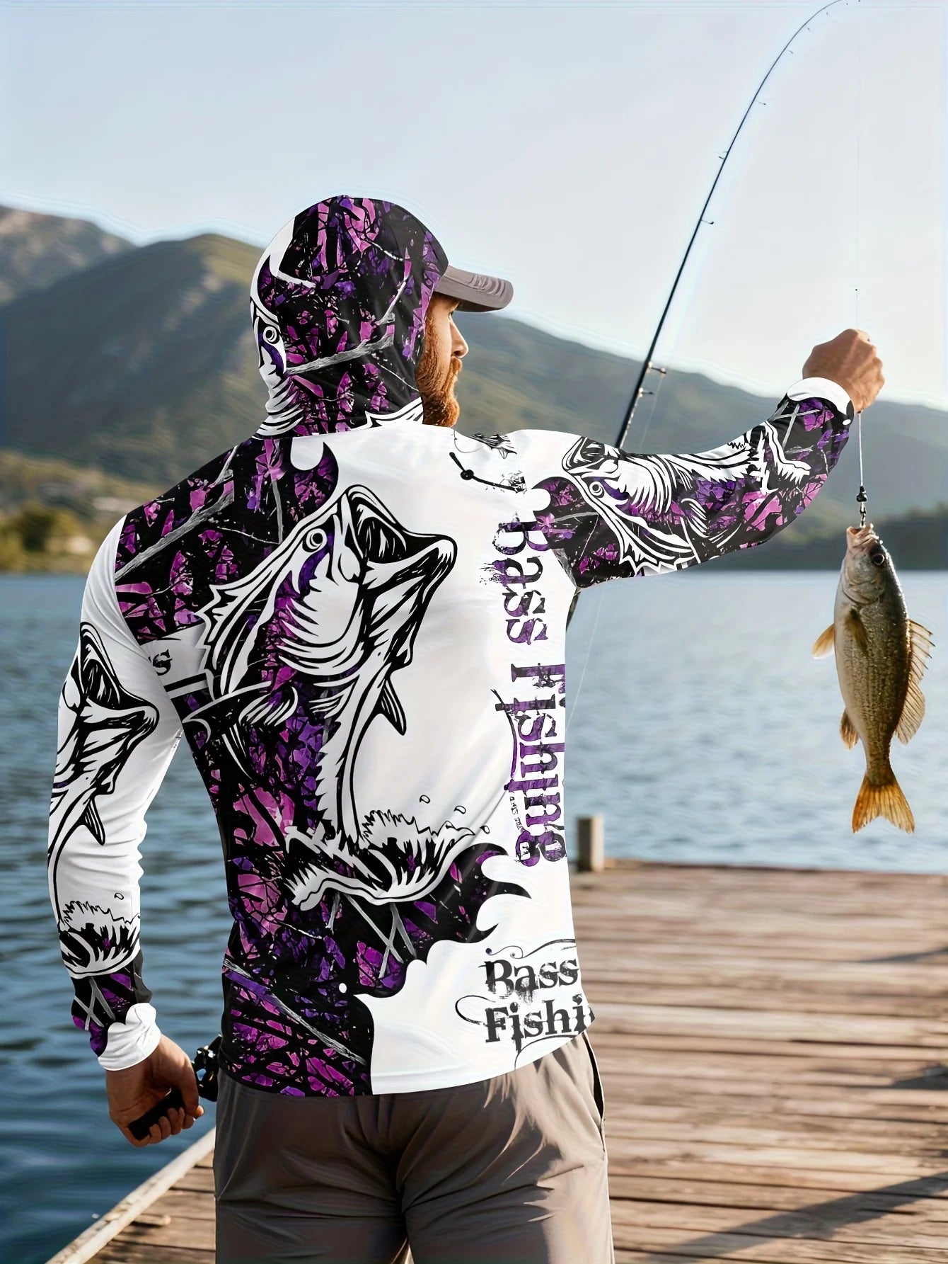 Fishing hooded sweatshirt for men long-sleeved sun protection shirt hunting sport shirt sun protection fishing beach top