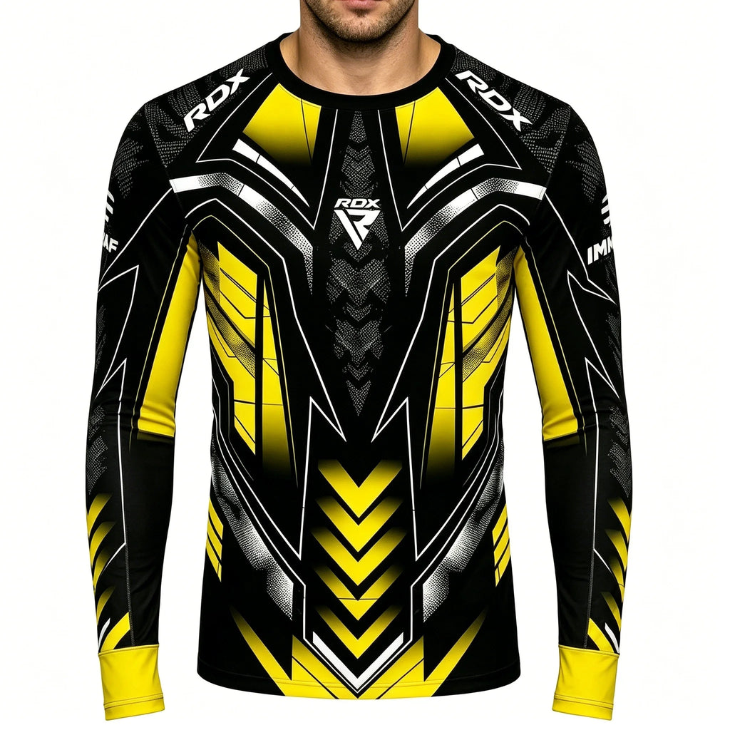 Long-Sleeve Compression Shirt for MMA Boxing Training, Quick-Dry & Breathable Fight Gear
