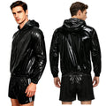 Men's Waterproof Tracksuit Sweat Outfit Sleeveless Buttons Tank Tops And Boxer Shorts Gym Workout Fitness Sportswear Swimwear