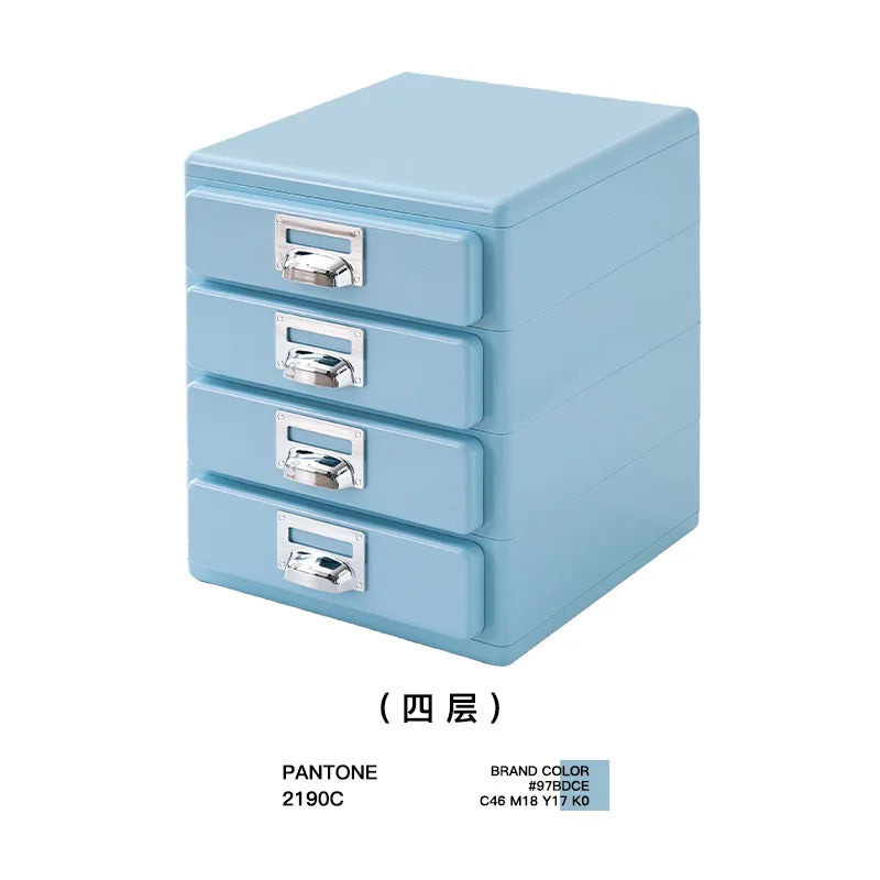 Retro multi-layer chest of drawers, designer desktop office file storage box