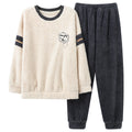 Men's Coral Velvet Thermal Pullover Pajamas