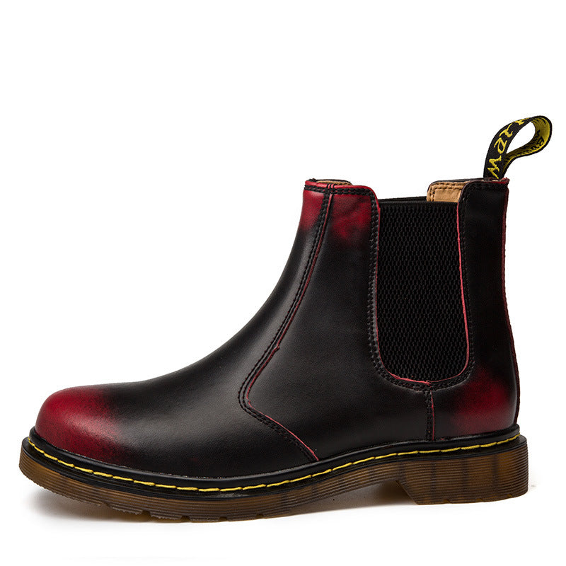 Autumn Style Thick-Heeled Cowhide Martin Boots for Women