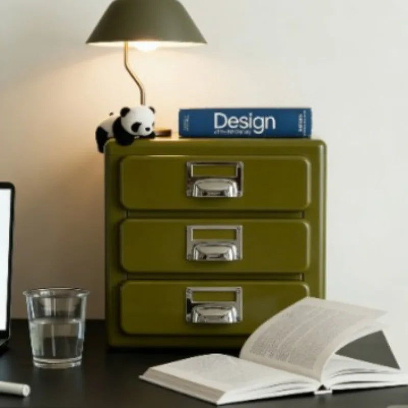 Retro multi-layer chest of drawers, designer desktop office file storage box