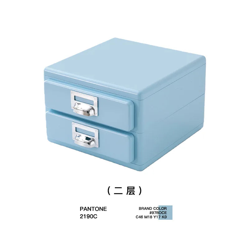Retro multi-layer chest of drawers, designer desktop office file storage box