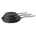 ZWILLING J.A. Henckels Motion Hard Anodized 3-pc Aluminum Nonstick Fry Pan Set 8" fry pan 10" fry pan & 12" fry pan Easy Cleanup Black