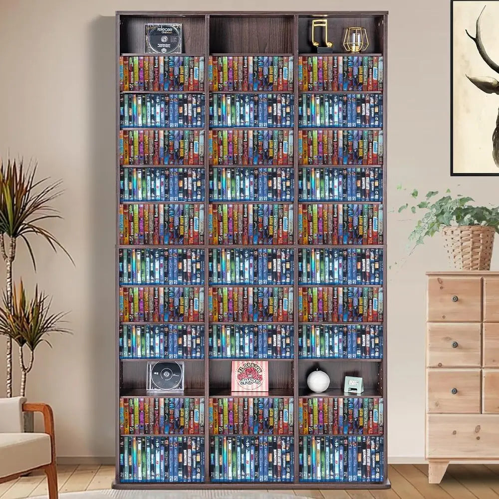 Compact Adjustable Media Storage Cabinet for CDs, DVDs, Games, and Collectibles